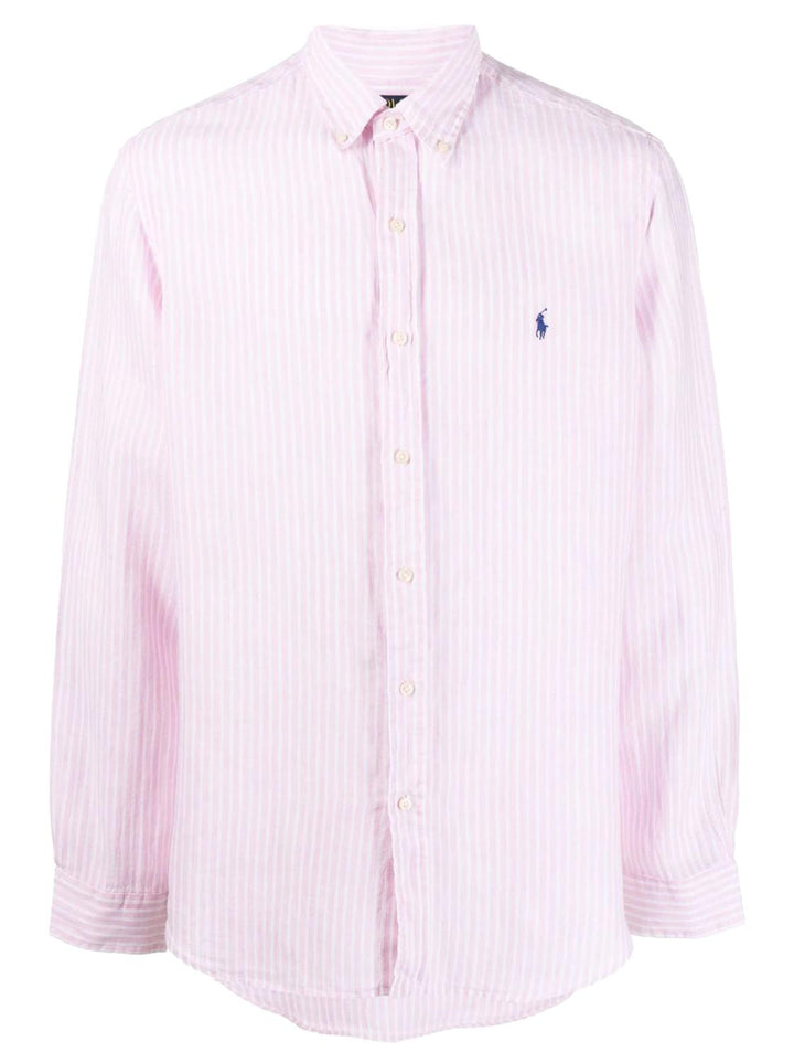 POLO Ralph Lauren linnen shirt-100% linnen-HEREN SHIRTS-Roze