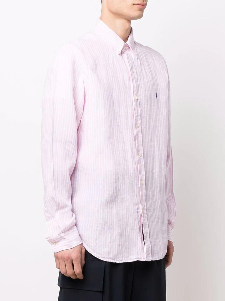 POLO Ralph Lauren linnen shirt-100% linnen-HEREN SHIRTS-Roze
