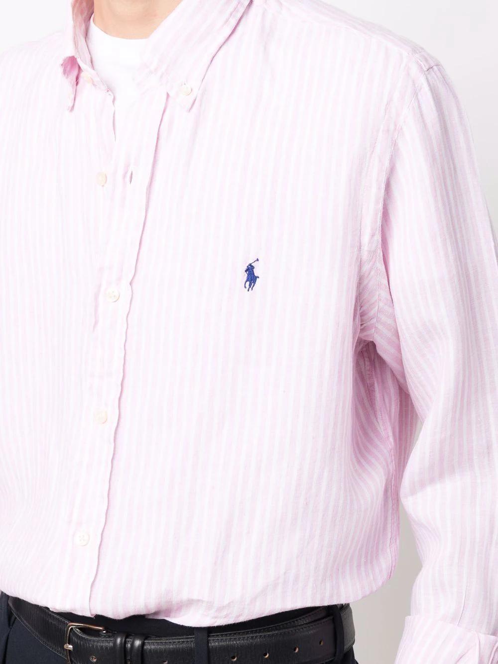 POLO Ralph Lauren linnen shirt-100% linnen-HEREN SHIRTS-Roze