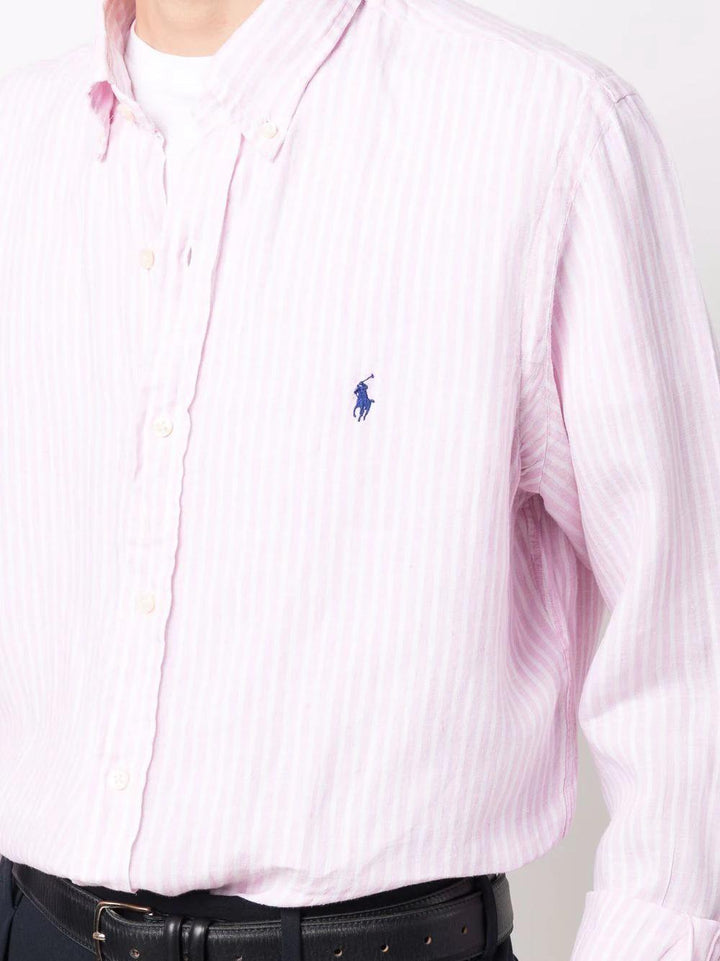 POLO Ralph Lauren linnen shirt-100% linnen-HEREN SHIRTS-Roze