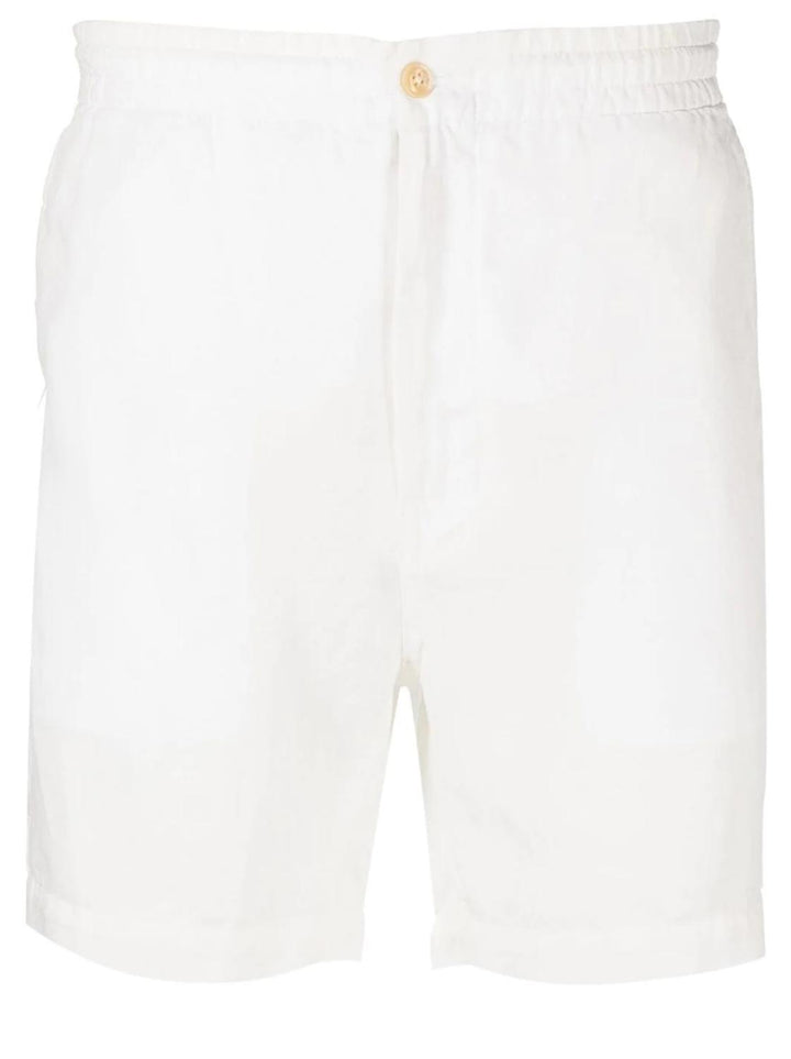 POLO Ralph Lauren linnen short-62% linnen, 26% lyocell, 12% katoen-HEREN BROEKEN-Wit