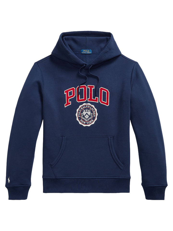 POLO Ralph Lauren Logo Fleece Hoodie – Blauw-84% katoen, 16% polyester-HEREN TRUIEN & VESTEN-Blauw