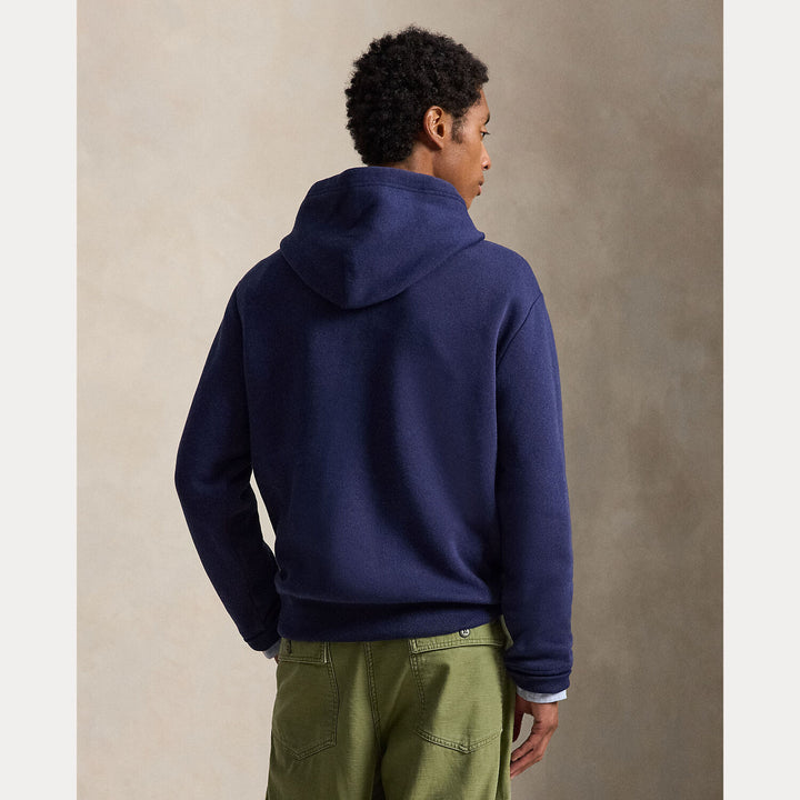 POLO Ralph Lauren Logo Fleece Hoodie – Blauw-84% katoen, 16% polyester-HEREN TRUIEN & VESTEN-Blauw