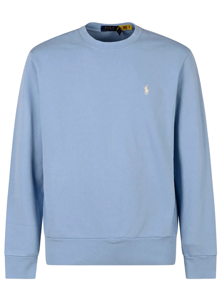 POLO Ralph Lauren Loopback Fleece Sweater – Blauw-80% katoen, 20% gereclycled katoen-HEREN TRUIEN & VESTEN-Blauw