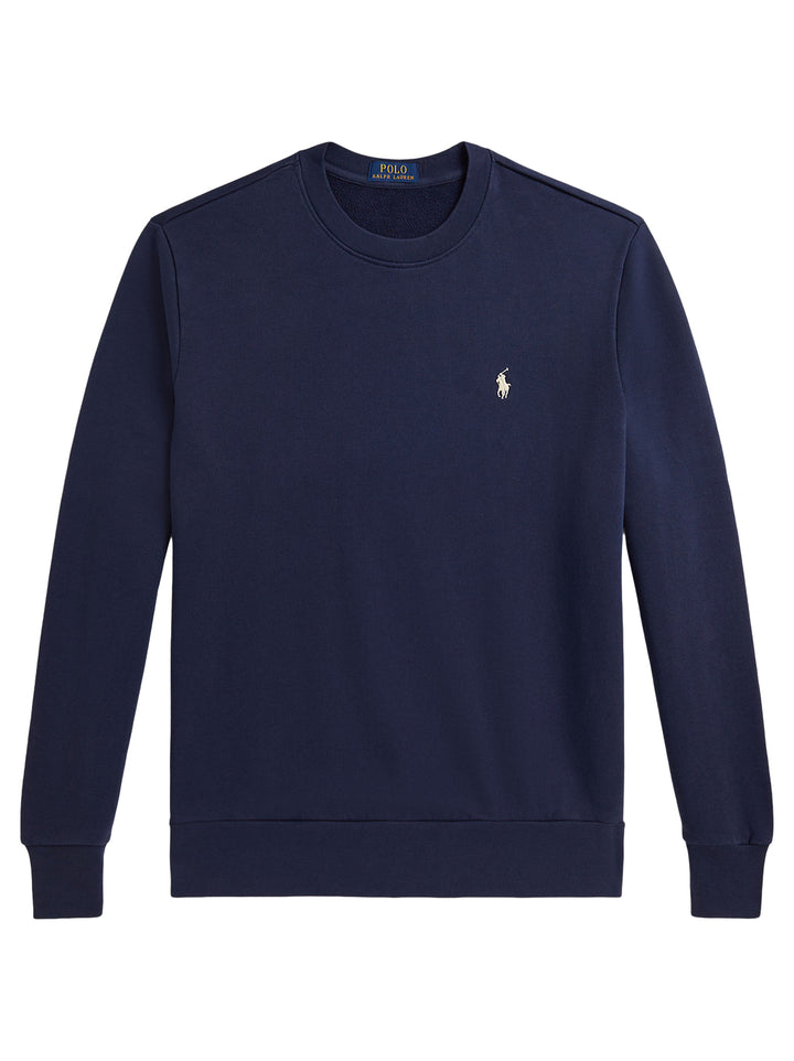 POLO Ralph Lauren Loopback Fleece Sweater – Blauw-80% katoen, 20% gerecycled katoen-HEREN TRUIEN & VESTEN-Blauw