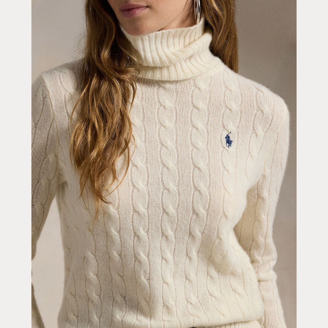 POLO Ralph Lauren LS TN Long Sleeve Pullover – Wit-90% wol, 10% cashmere-DAMES TRUIEN & VESTEN-Wit