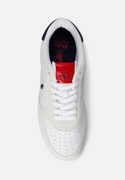 POLO Ralph Lauren Masters Court suède sneaker-HEREN SCHOENEN & RIEMEN-Wit