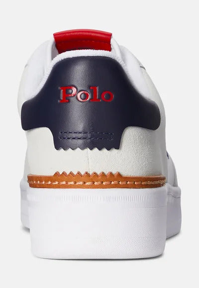 POLO Ralph Lauren Masters Court suède sneaker-HEREN SCHOENEN & RIEMEN-Wit