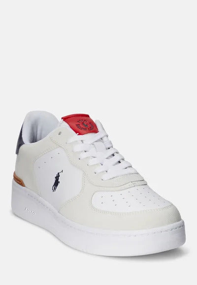 POLO Ralph Lauren Masters Court suède sneaker-HEREN SCHOENEN & RIEMEN-Wit