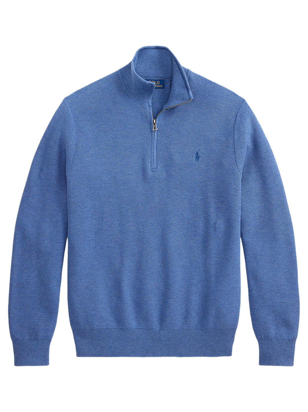 POLO Ralph Lauren Mesh Knit Half Zip – Blauw-100% katoen-HEREN TRUIEN & VESTEN-Blauw