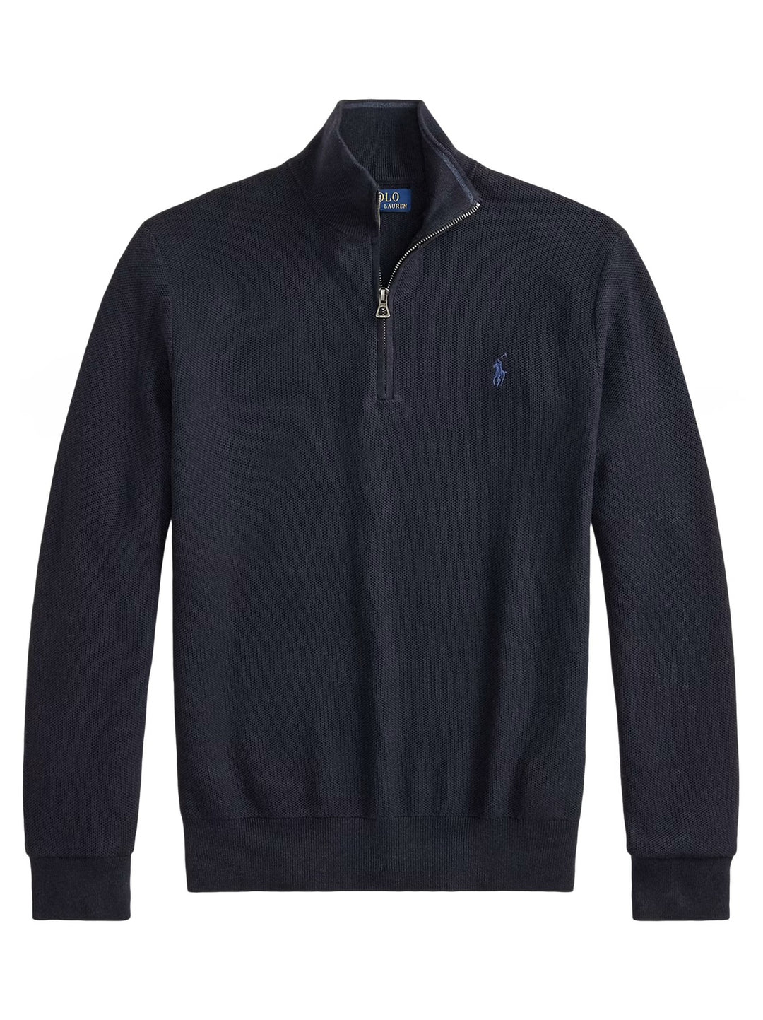 POLO Ralph Lauren Mesh Knit Half Zip – Blauw-100% katoen-HEREN TRUIEN & VESTEN-Blauw