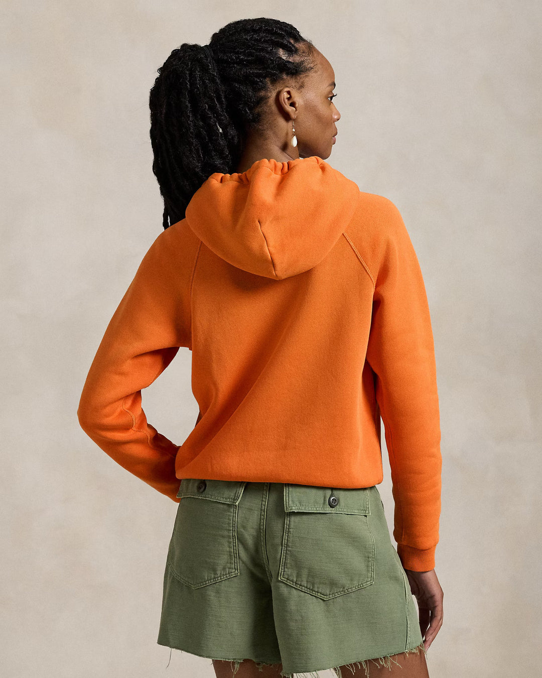 POLO Ralph Lauren oranje hoodie-Model: 83% katoen, 17% polyester.-DAMES TRUIEN & VESTEN-Oranje