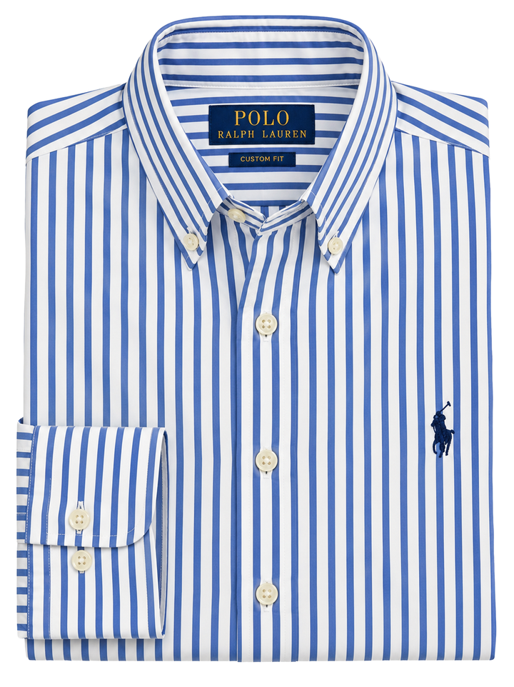 POLO Ralph Lauren Overhemd Custom Fit – Wit-100% katoen-HEREN SHIRTS-Wit