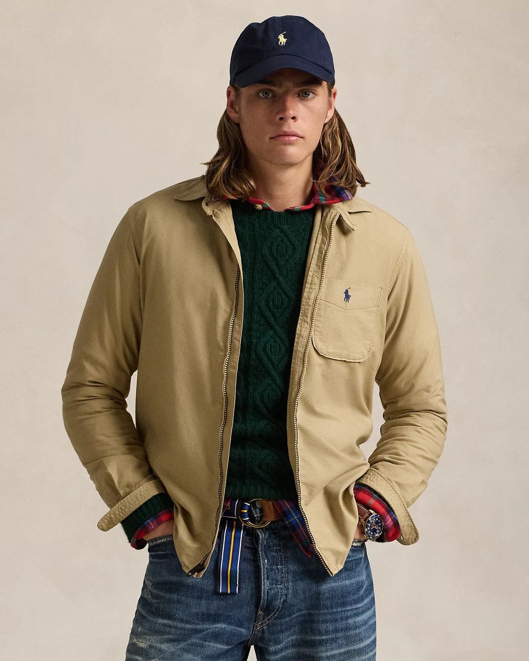 POLO Ralph Lauren overshirt -100% Katoen-HEREN SHIRTS-Bruin