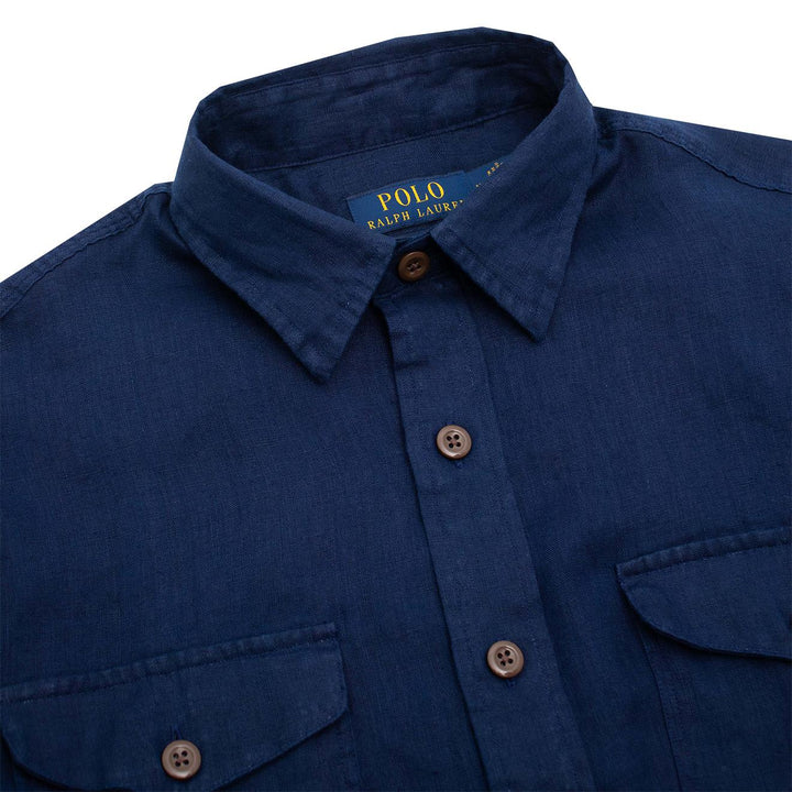 POLO Ralph Lauren overshirt-100% linnen-HEREN SHIRTS-Blauw