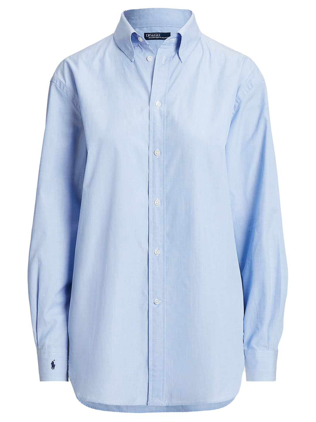 Polo Ralph Lauren Oversized Blouse – Blauw-100% katoen-DAMES TOPS & BLOUSES-Blauw