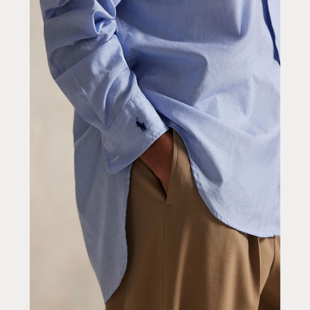 Polo Ralph Lauren Oversized Blouse – Blauw-100% katoen-DAMES TOPS & BLOUSES-Blauw