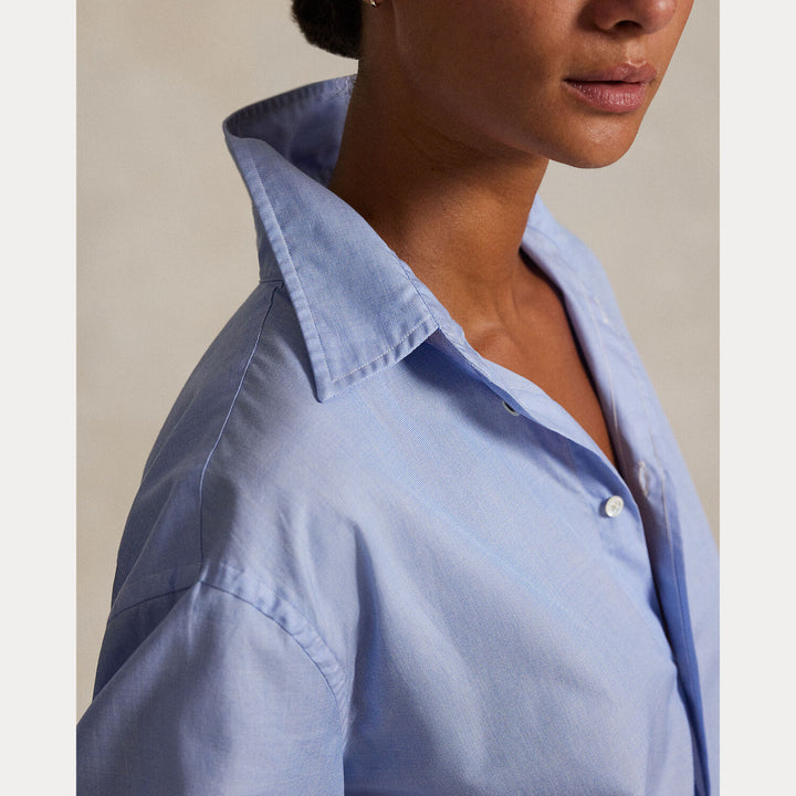 Polo Ralph Lauren Oversized Blouse – Blauw-100% katoen-DAMES TOPS & BLOUSES-Blauw