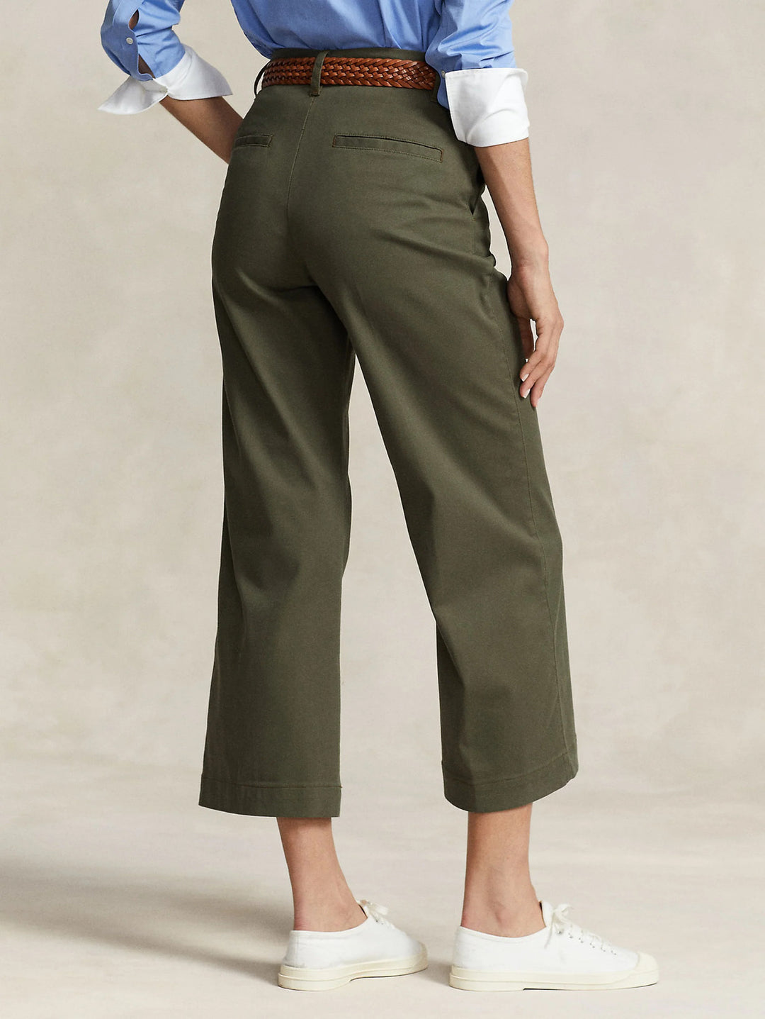 POLO Ralph Lauren pantalon groen-87% Katoen, 2% ElastomultIester, 3% Elastane-DAMES BROEKEN-Groen