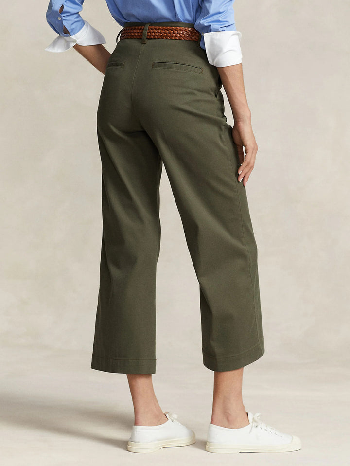 POLO Ralph Lauren pantalon groen-87% Katoen, 2% ElastomultIester, 3% Elastane-DAMES BROEKEN-Groen