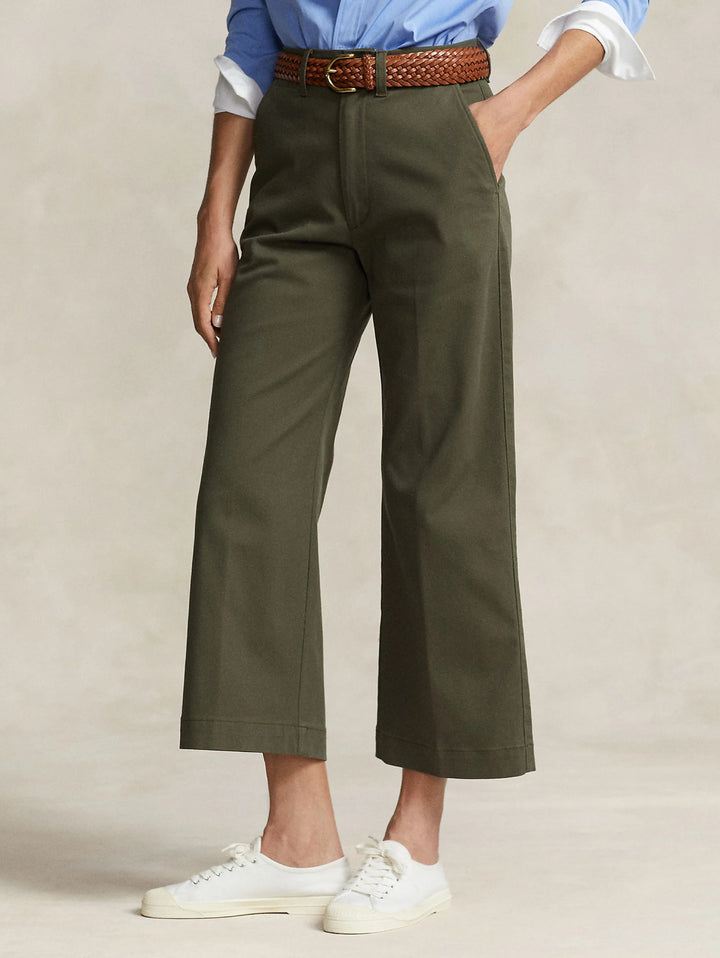 POLO Ralph Lauren pantalon groen-87% Katoen, 2% ElastomultIester, 3% Elastane-DAMES BROEKEN-Groen