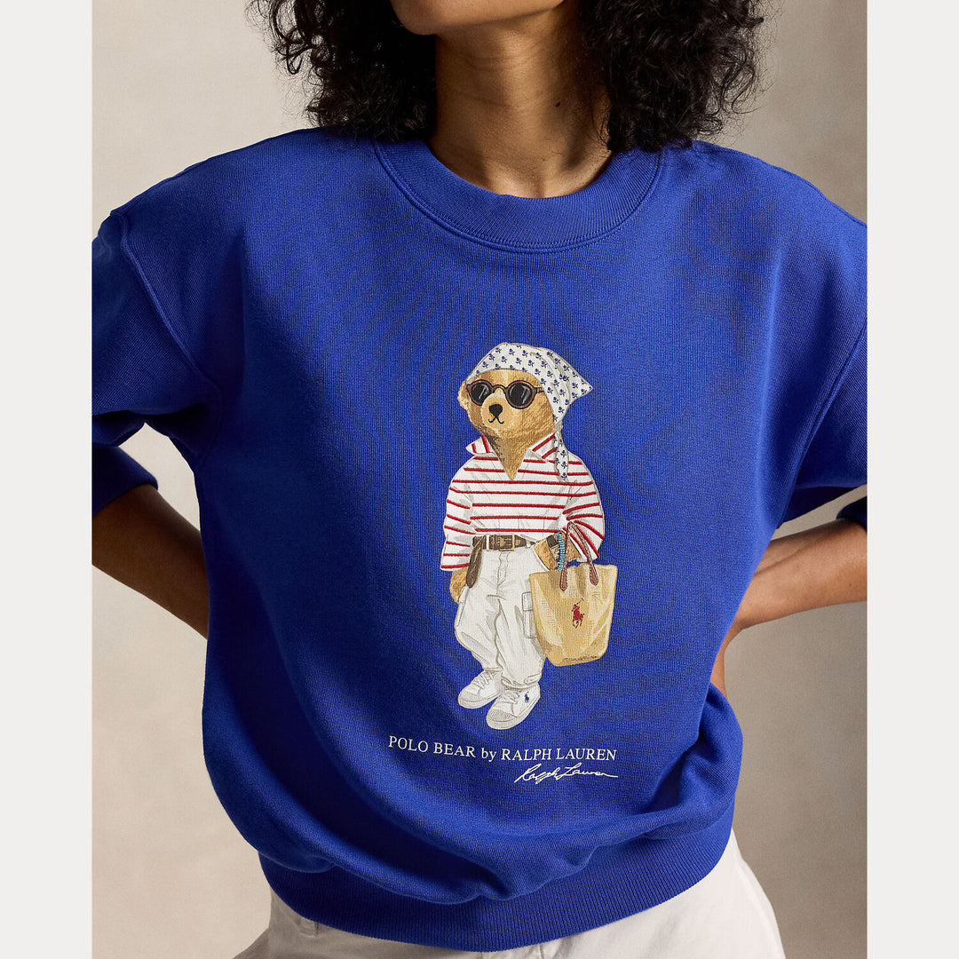 POLO Ralph Lauren Polo Bear Crewneck - Blauw-84% katoen, 16% polyester-DAMES TRUIEN & VESTEN-Blauw