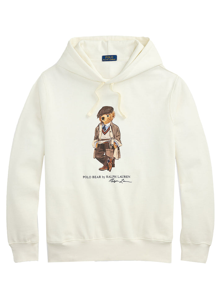 POLO Ralph Lauren Polo Bear Fleece Hoodie – Wit-81% katoen, 19% polyester-HEREN TRUIEN & VESTEN-Wit