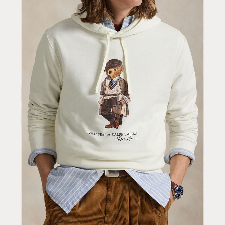 POLO Ralph Lauren Polo Bear Fleece Hoodie – Wit-81% katoen, 19% polyester-HEREN TRUIEN & VESTEN-Wit