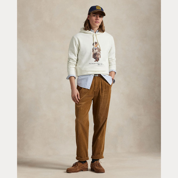 POLO Ralph Lauren Polo Bear Fleece Hoodie – Wit-81% katoen, 19% polyester-HEREN TRUIEN & VESTEN-Wit