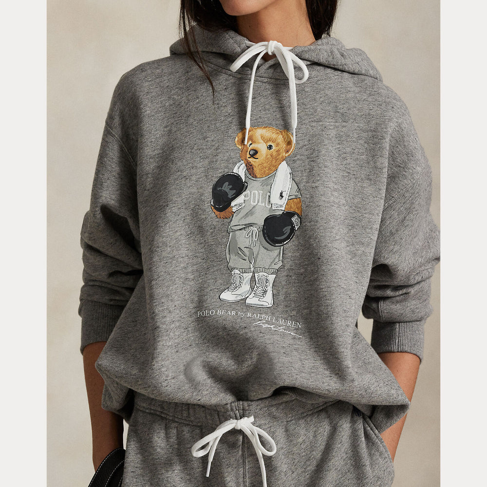POLO Ralph Lauren Polo Bear Hoodie – Grijs-84% katoen, 16% polyester-DAMES TRUIEN & VESTEN-Grijs