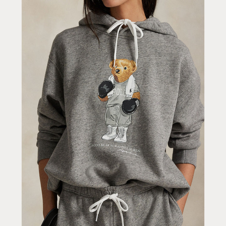 POLO Ralph Lauren Polo Bear Hoodie – Grijs-84% katoen, 16% polyester-DAMES TRUIEN & VESTEN-Grijs