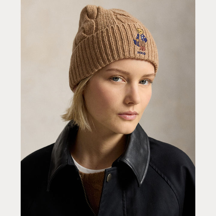 Polo Ralph Lauren Polo Bear Muts – Bruin-80% wol, 20% nylon-DAMES ACCESSOIRES-Bruin