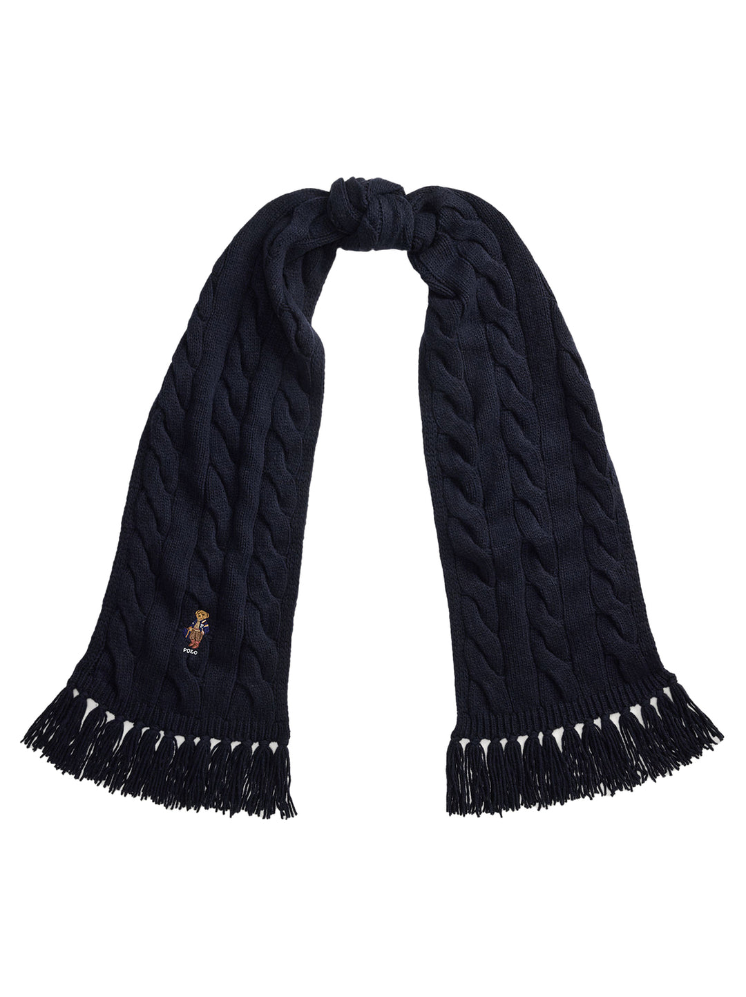 Polo Ralph Lauren Polo Bear Shawl – Blauw-80% wol, 20% nylon-DAMES ACCESSOIRES-Blauw