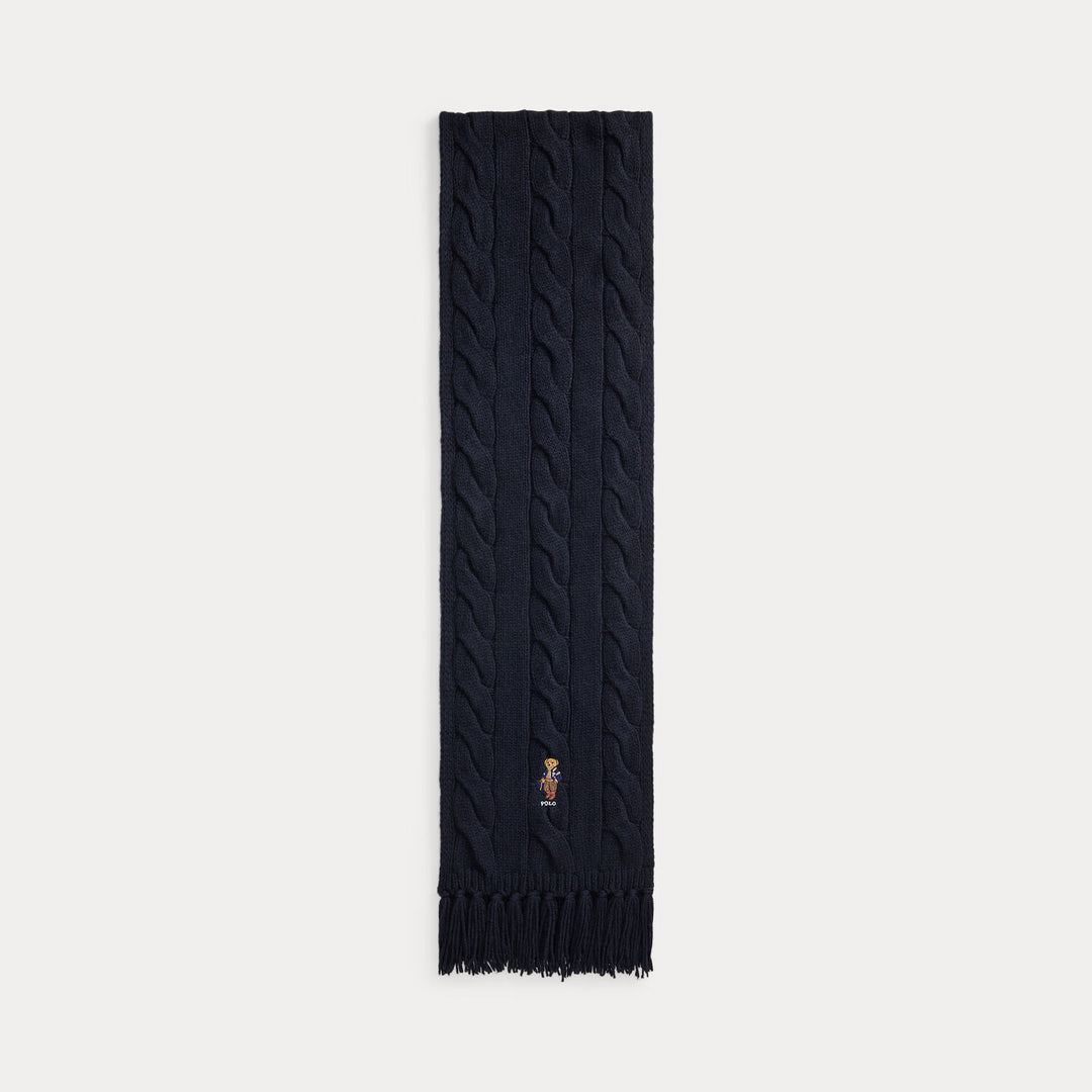 Polo Ralph Lauren Polo Bear Shawl – Blauw-80% wol, 20% nylon-DAMES ACCESSOIRES-Blauw