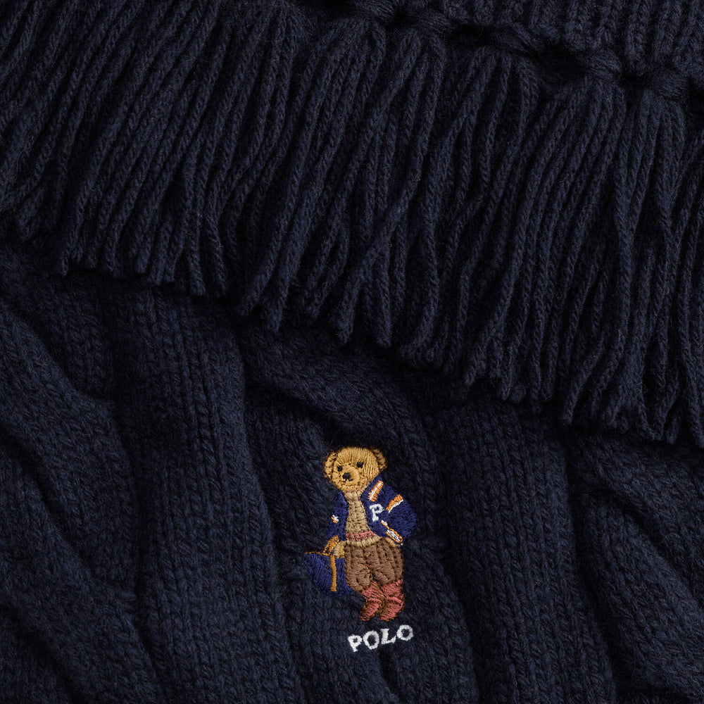 Polo Ralph Lauren Polo Bear Shawl – Blauw-80% wol, 20% nylon-DAMES ACCESSOIRES-Blauw