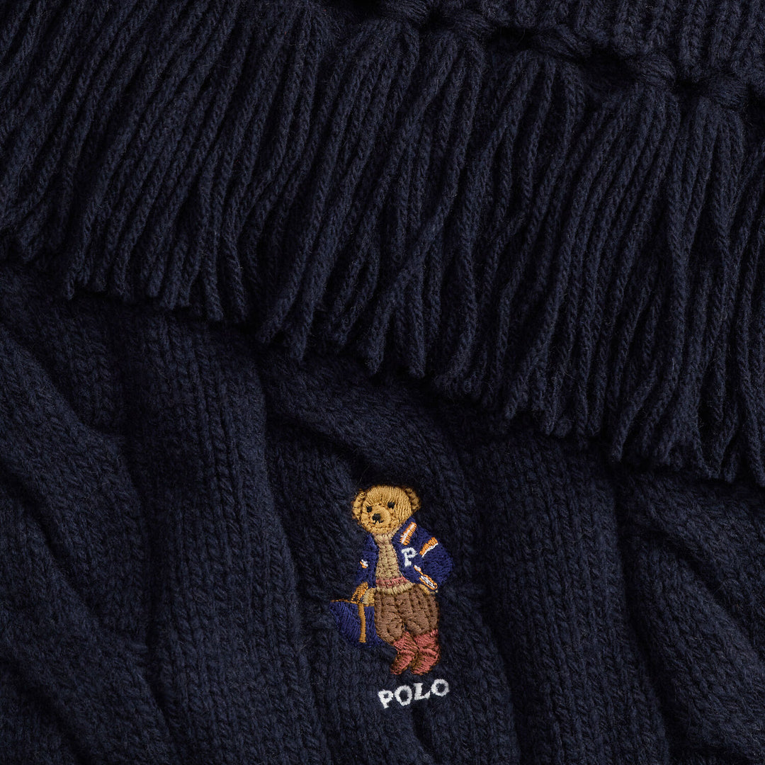 Polo Ralph Lauren Polo Bear Shawl – Blauw-80% wol, 20% nylon-DAMES ACCESSOIRES-Blauw