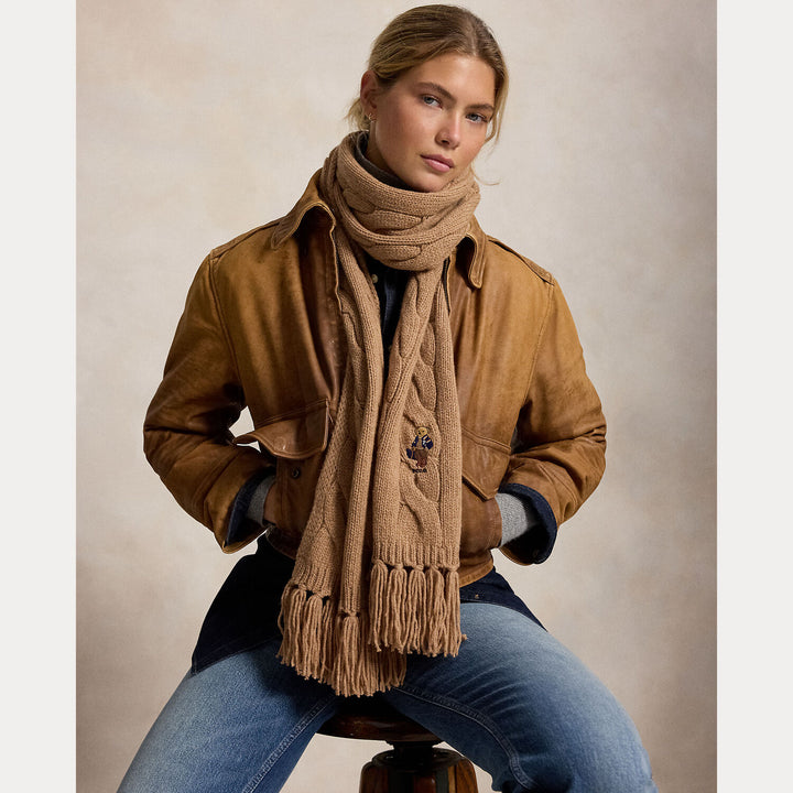 Polo Ralph Lauren Polo Bear Shawl – Bruin-80% wol, 20% nylon-DAMES ACCESSOIRES-Bruin