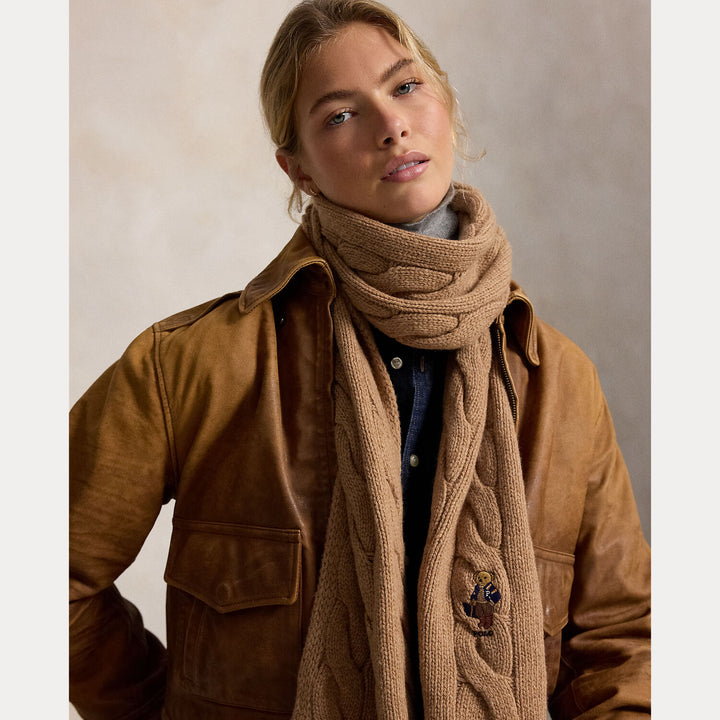 Polo Ralph Lauren Polo Bear Shawl – Bruin-80% wol, 20% nylon-DAMES ACCESSOIRES-Bruin