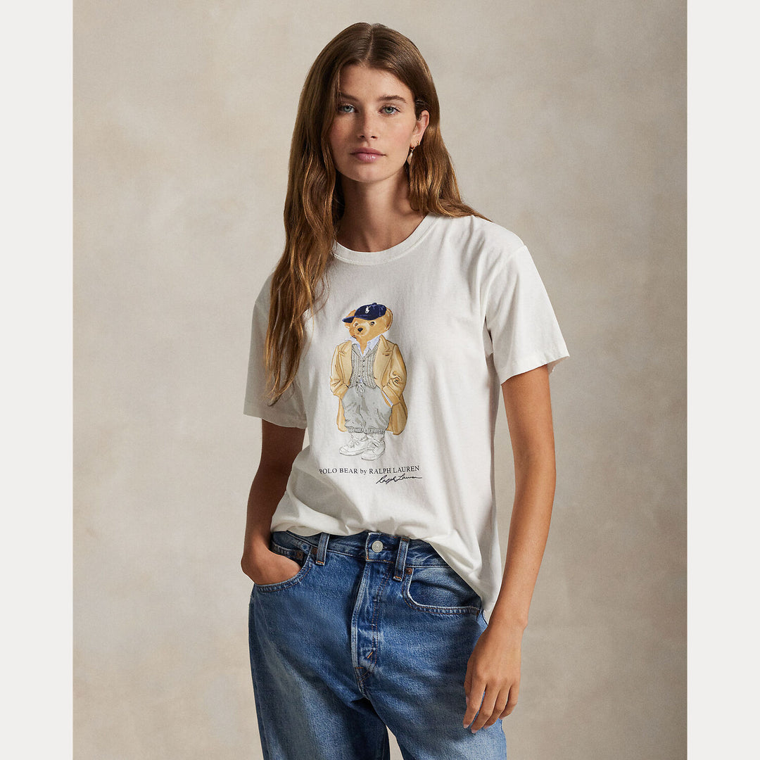 POLO Ralph Lauren Polo Bear T-shirt – Wit-100% katoen-DAMES TOPS & BLOUSES-Wit