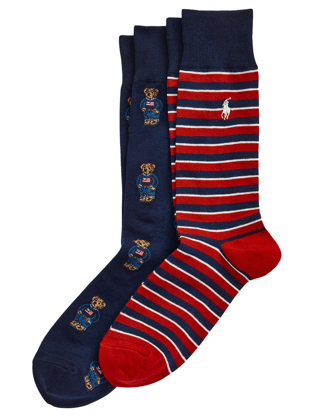 POLO Ralph Lauren POLO Beer Sokken 2-pack-50% katoen, 44% polyester, 3% nylon, 3% elastaan-HEREN ONDER- EN BADMODE-Blauw