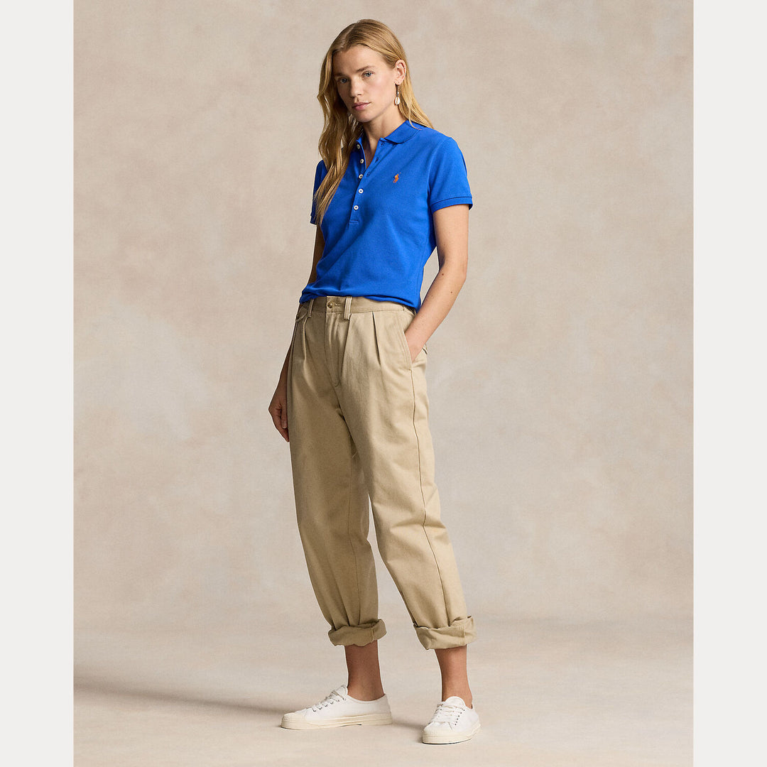 POLO Ralph Lauren polo korte mouw – Blauw-97% katoen, 3% elastaan-DAMES TOPS & BLOUSES-Blauw