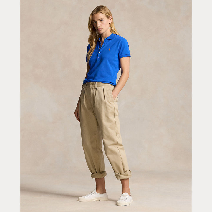 POLO Ralph Lauren polo korte mouw – Blauw-97% katoen, 3% elastaan-DAMES TOPS & BLOUSES-Blauw