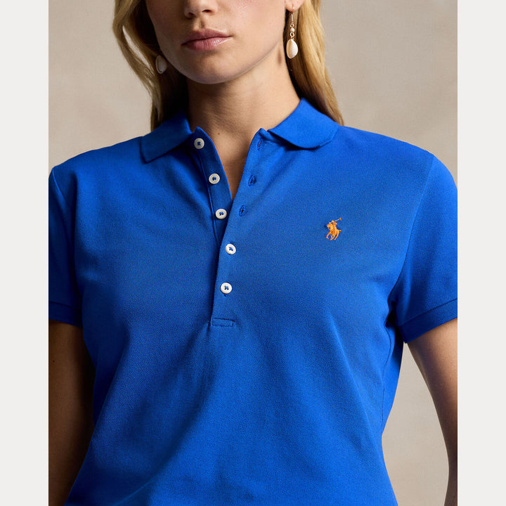 POLO Ralph Lauren polo korte mouw – Blauw-97% katoen, 3% elastaan-DAMES TOPS & BLOUSES-Blauw