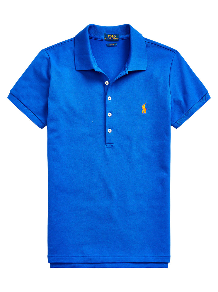 POLO Ralph Lauren polo korte mouw – Blauw-97% katoen, 3% elastaan-DAMES TOPS & BLOUSES-Blauw