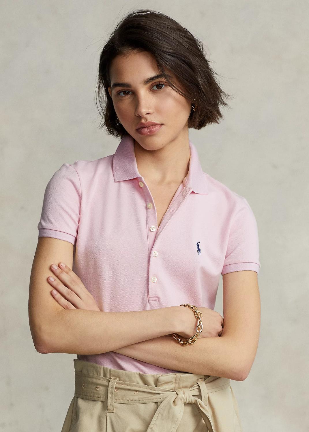 POLO Ralph Lauren polo slim-97% katoen, 3% elasthaan-DAMES TOPS & BLOUSES-Roze