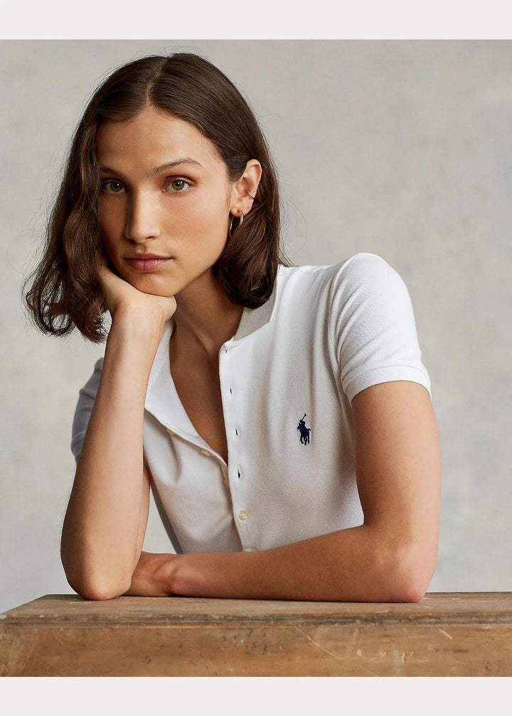 POLO Ralph Lauren polo slim-97% katoen, 3% elasthaan-DAMES TOPS & BLOUSES-Wit