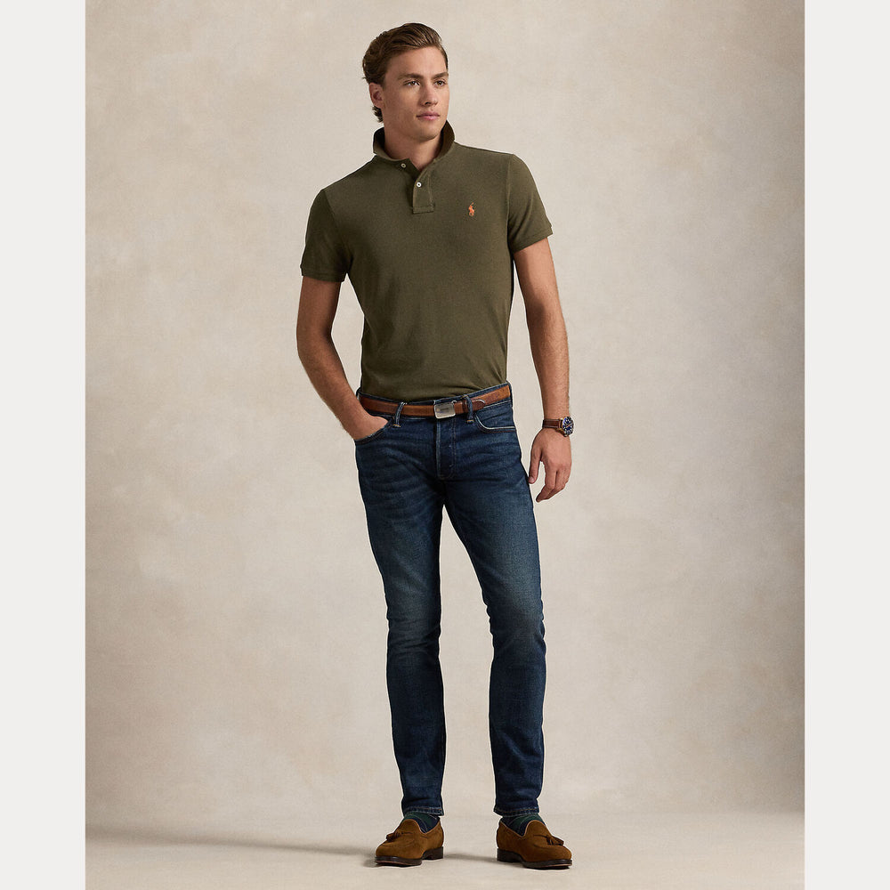 POLO Ralph Lauren polo slim olive green-100% katoen-HEREN POLO'S & T-SHIRTS-Groen