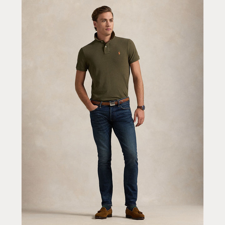 POLO Ralph Lauren polo slim olive green-100% katoen-HEREN POLO'S & T-SHIRTS-Groen