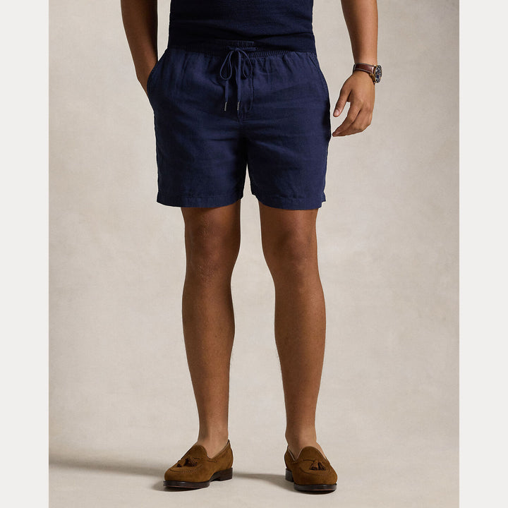 POLO Ralph Lauren Prepster linnen short-100% Linnen-HEREN BROEKEN-Blauw