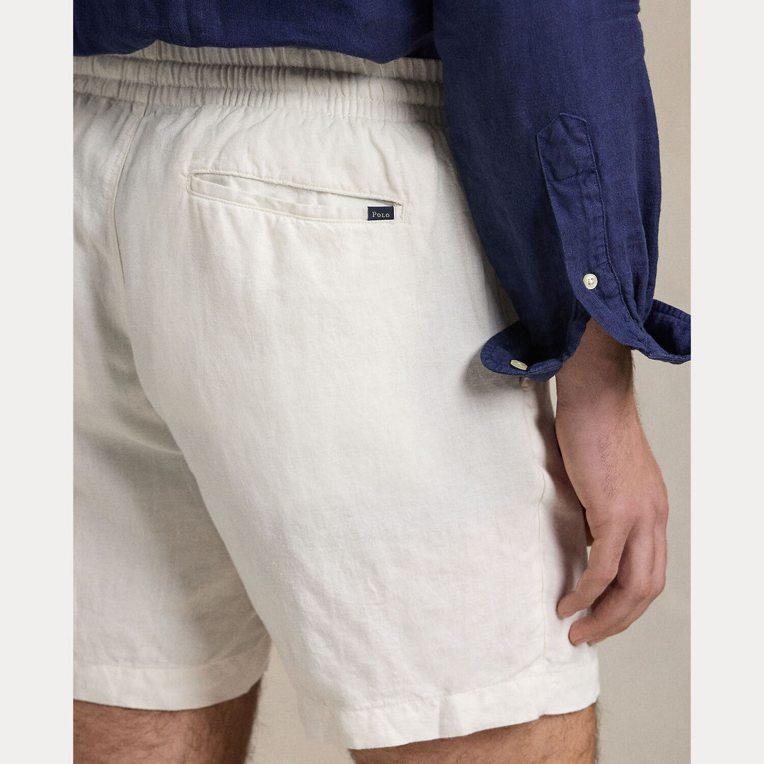 POLO Ralph Lauren Prepster linnen short-100% Linnen-HEREN BROEKEN-Wit